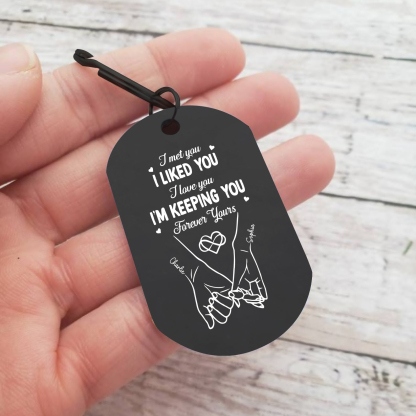 Personalised Keychain The Day It All Began Custom 2 Names and Date Gift for Couple