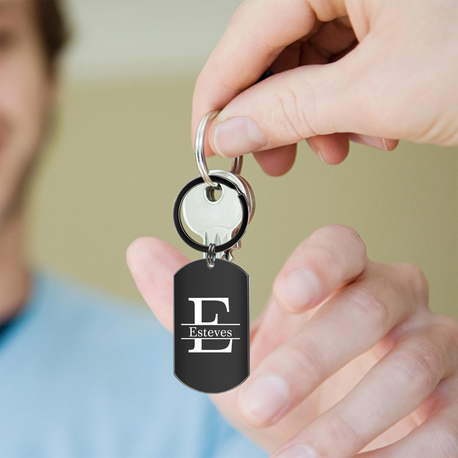 Personalised Photo Keychain Custom Name Photo Letter Valentines Day Gift for Him or Her