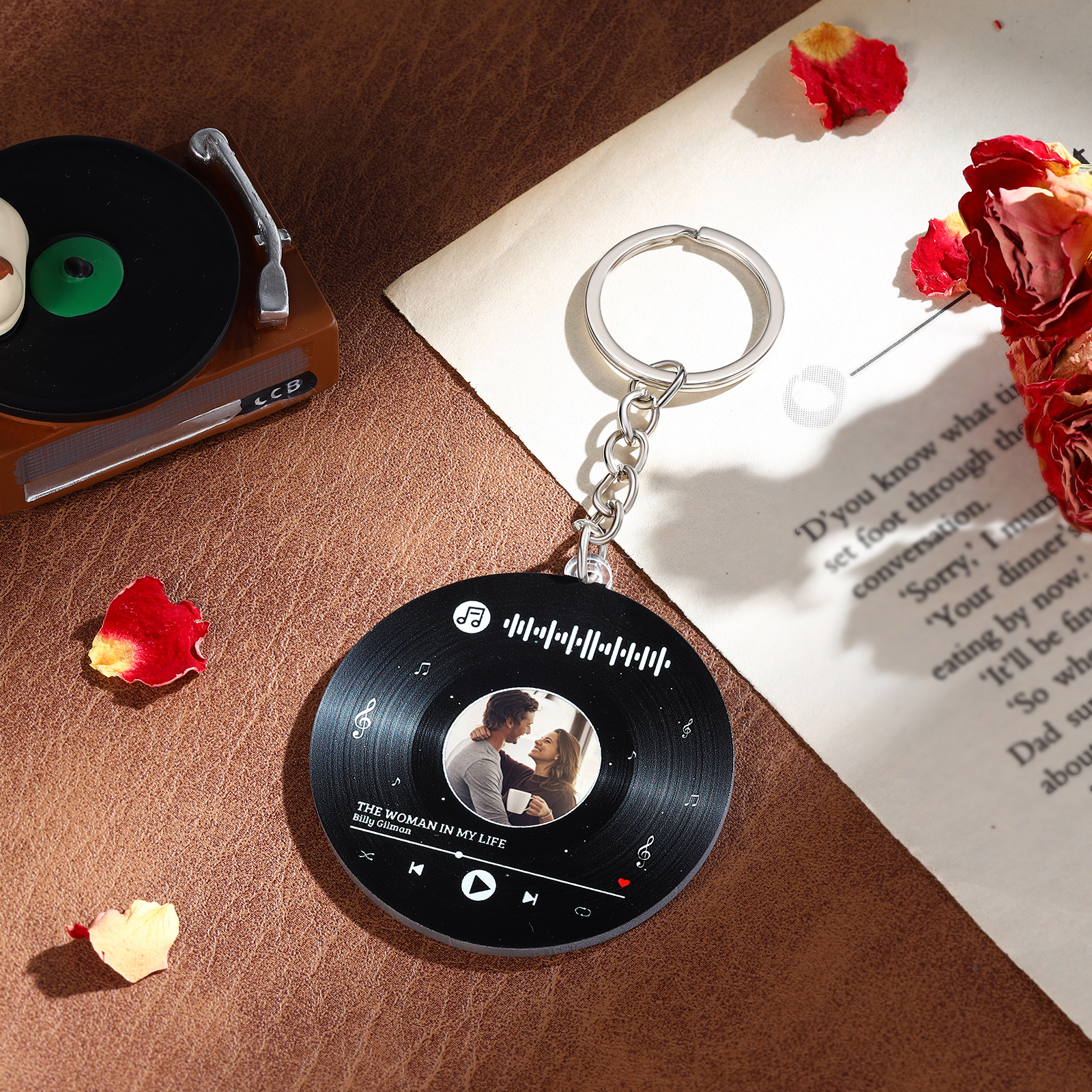Personalised Photo and Keychain Song Custom 1 Photo & 1 Song Valentines Day Gift for Lover