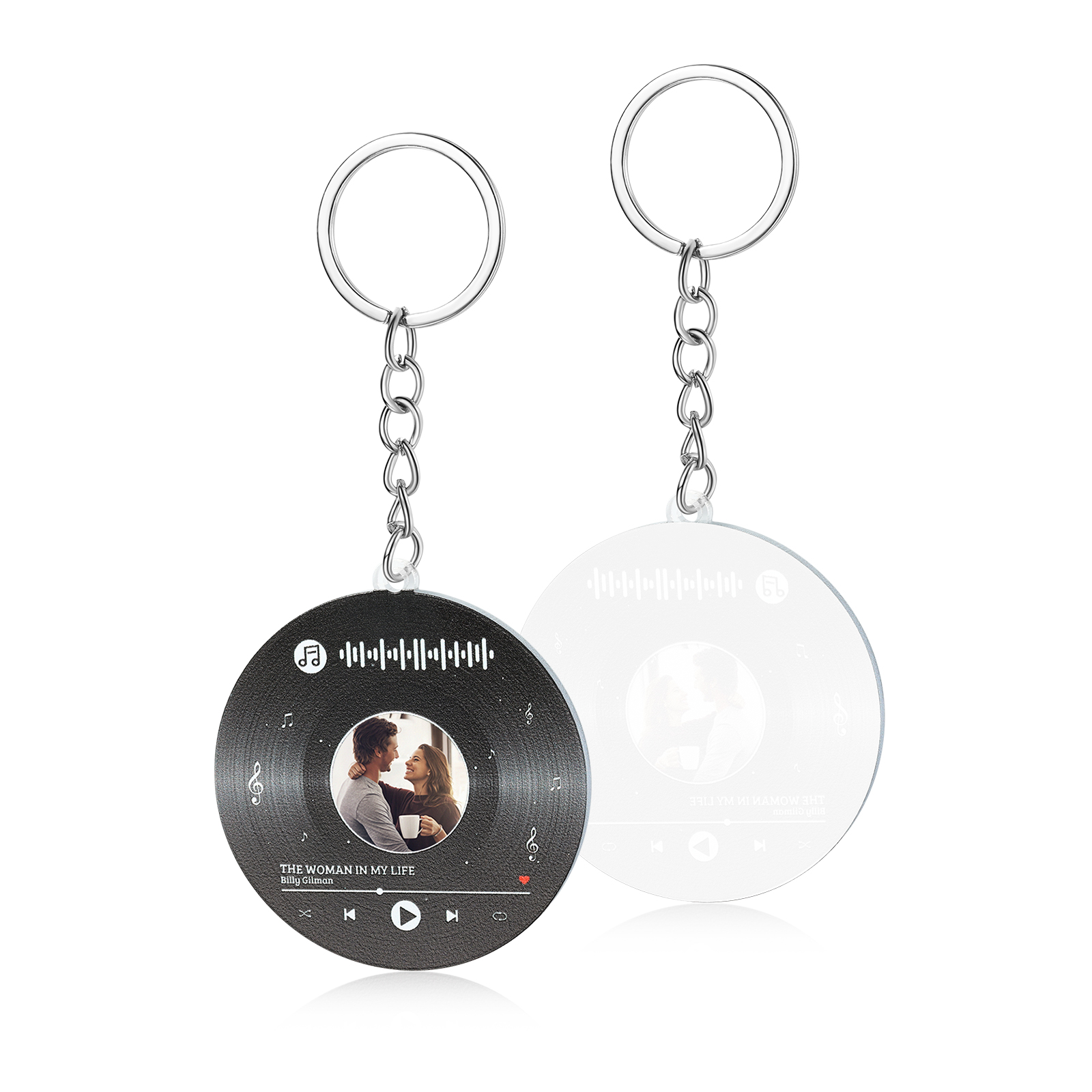 Personalised Photo and Keychain Song Custom 1 Photo & 1 Song Valentines Day Gift for Lover