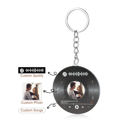 Personalised Photo and Keychain Song Custom 1 Photo & 1 Song Valentines Day Gift for Lover