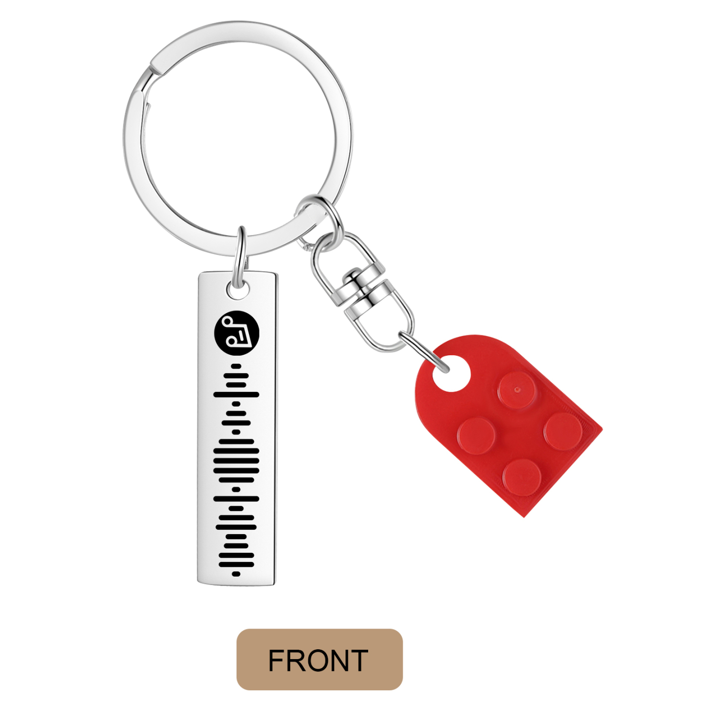 Personalised Spotify Heart Keychain Set – Custom Brick Heart Matching Keepsake for Couples | Jessemde