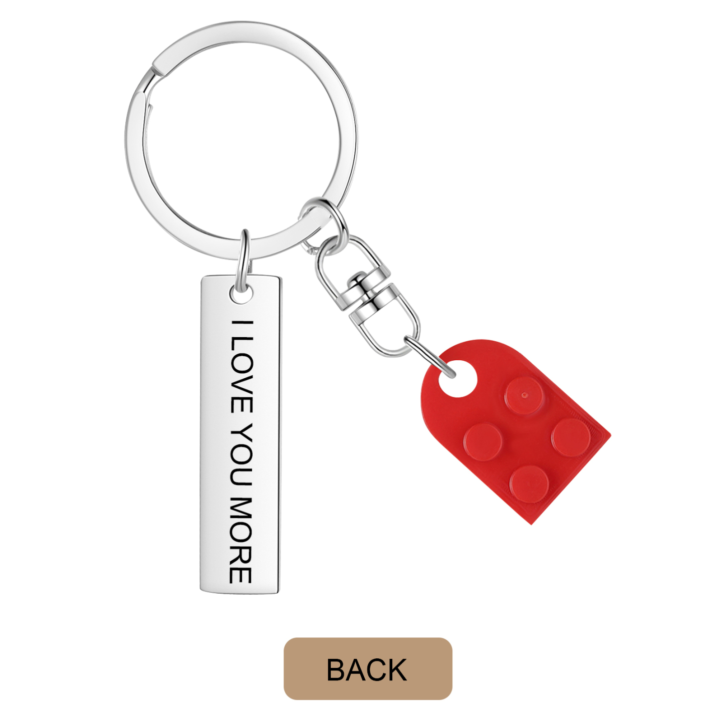 Personalised Spotify Heart Keychain Set – Custom Brick Heart Matching Keepsake for Couples | Jessemde