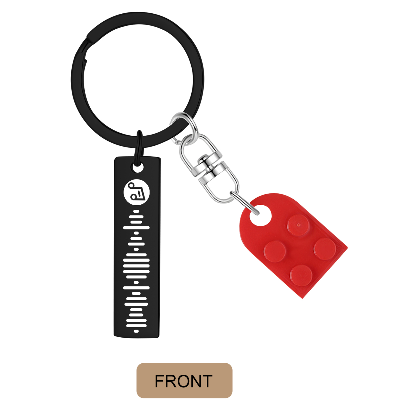 Personalised Spotify Heart Keychain Set – Custom Brick Heart Matching Keepsake for Couples | Jessemde