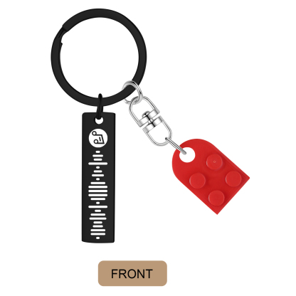 Personalised Spotify Heart Keychain Set – Custom Brick Heart Matching Keepsake for Couples | Jessemde