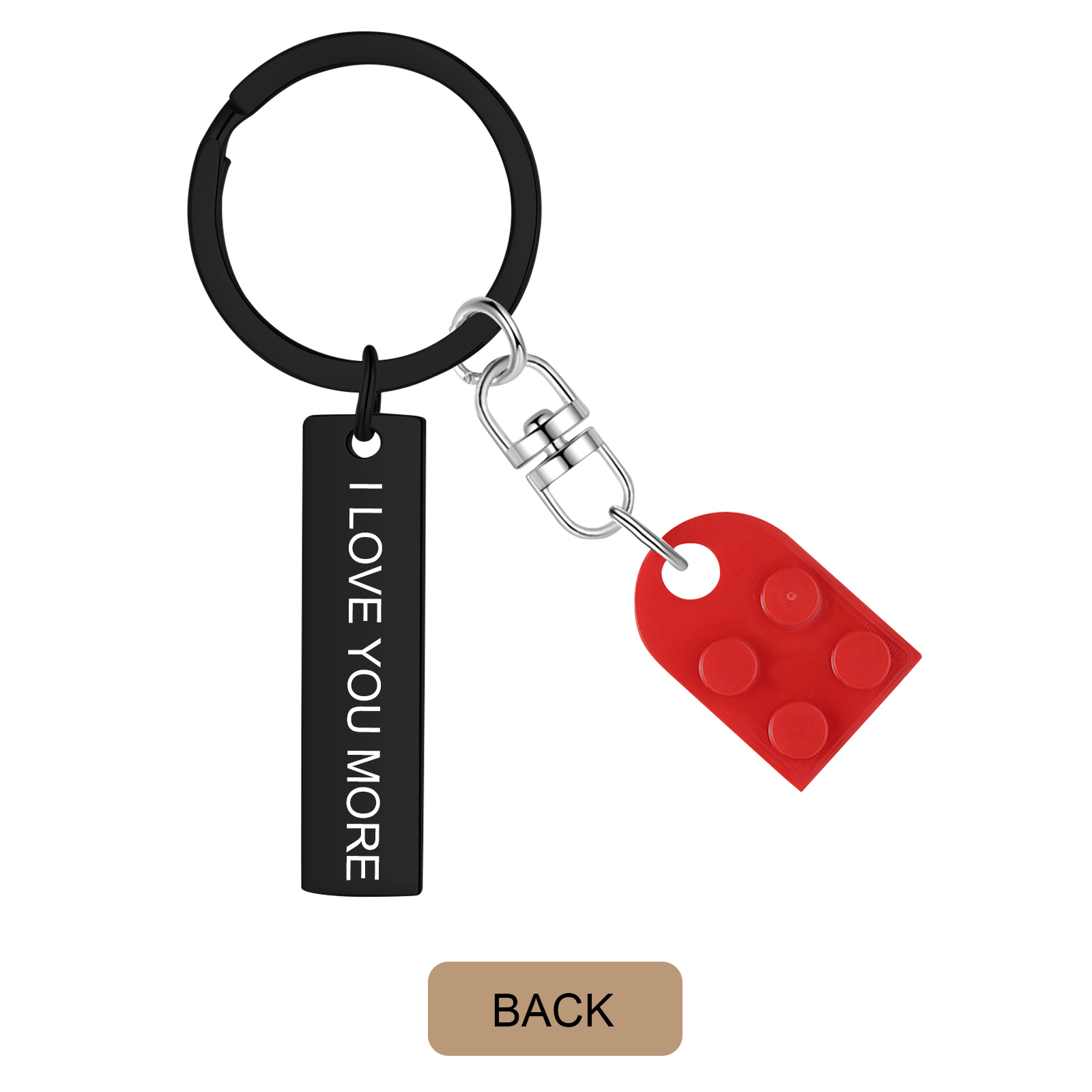 Personalised Spotify Heart Keychain Set – Custom Brick Heart Matching Keepsake for Couples | Jessemde