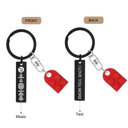 Personalised Spotify Heart Keychain Set – Custom Brick Heart Matching Keepsake for Couples | Jessemde