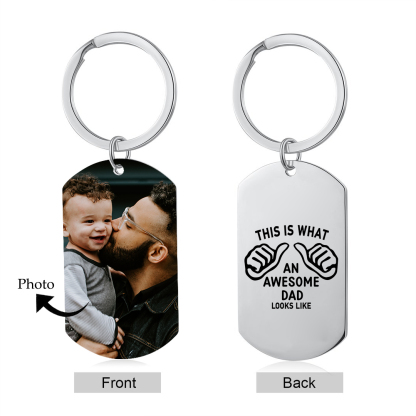 Personalised Photo Keychain This Is What an Awesome Dad Looks Like Gift for Dad | Jessemade
