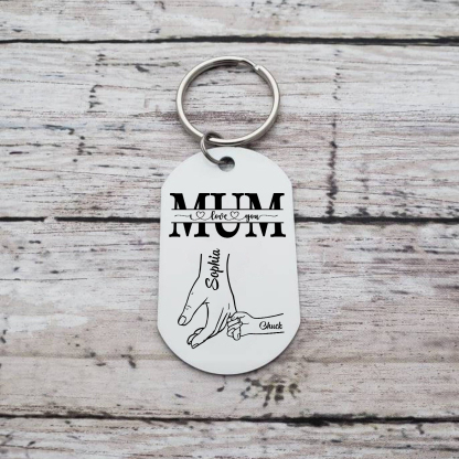 Personalised Photo Keychain custom with 2 Names Keyring " Mum I love you " Gift for Mum | Jessemade