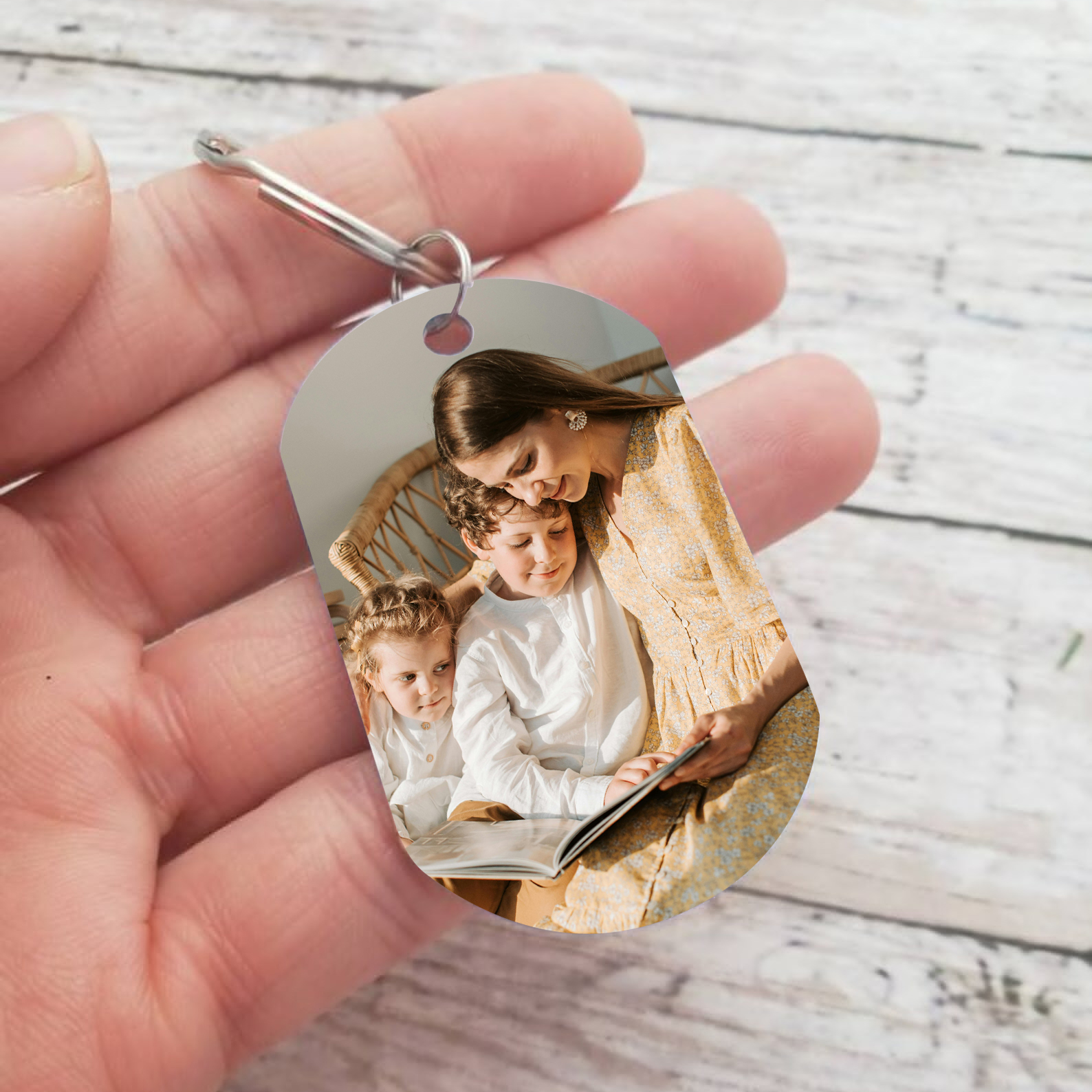 Personalised Photo Keychain custom with 3 Names Keyring " Mum I love you " Gift for Mum | Jessemade