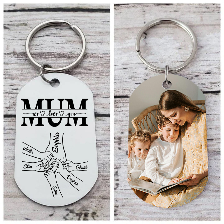 Personalised Mum Keyring – Custom Photo & Engraved Names Gift | Jessemade
