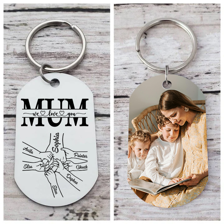 Personalised Mum Keyring – Custom Photo & Engraved Names Gift | Jessemade