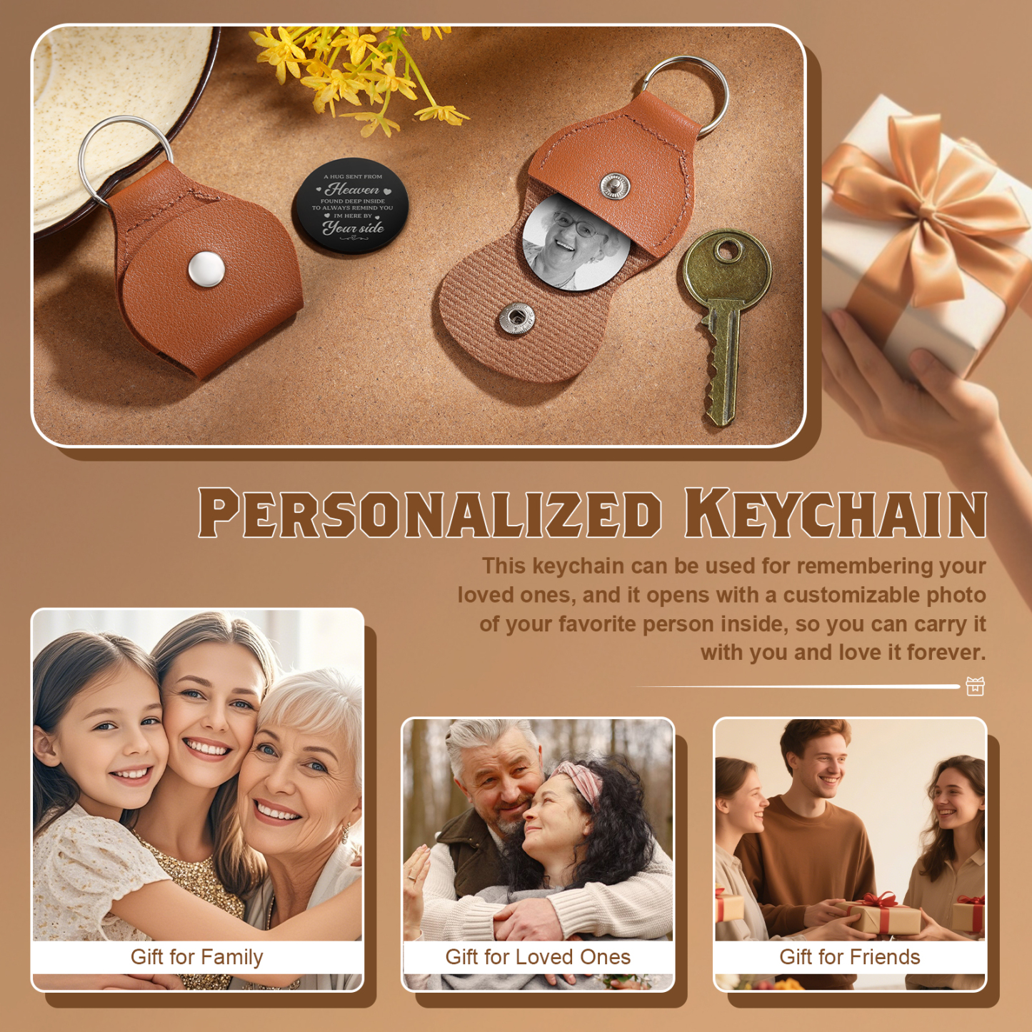 Personalised Photo Keyring with Hidden Message – A Hug from Heaven | Jessemade