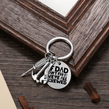 Dad Fix-It Stainless Steel Keyring – Funny Tool Charms, Practical Gift for Dad | Jessemade