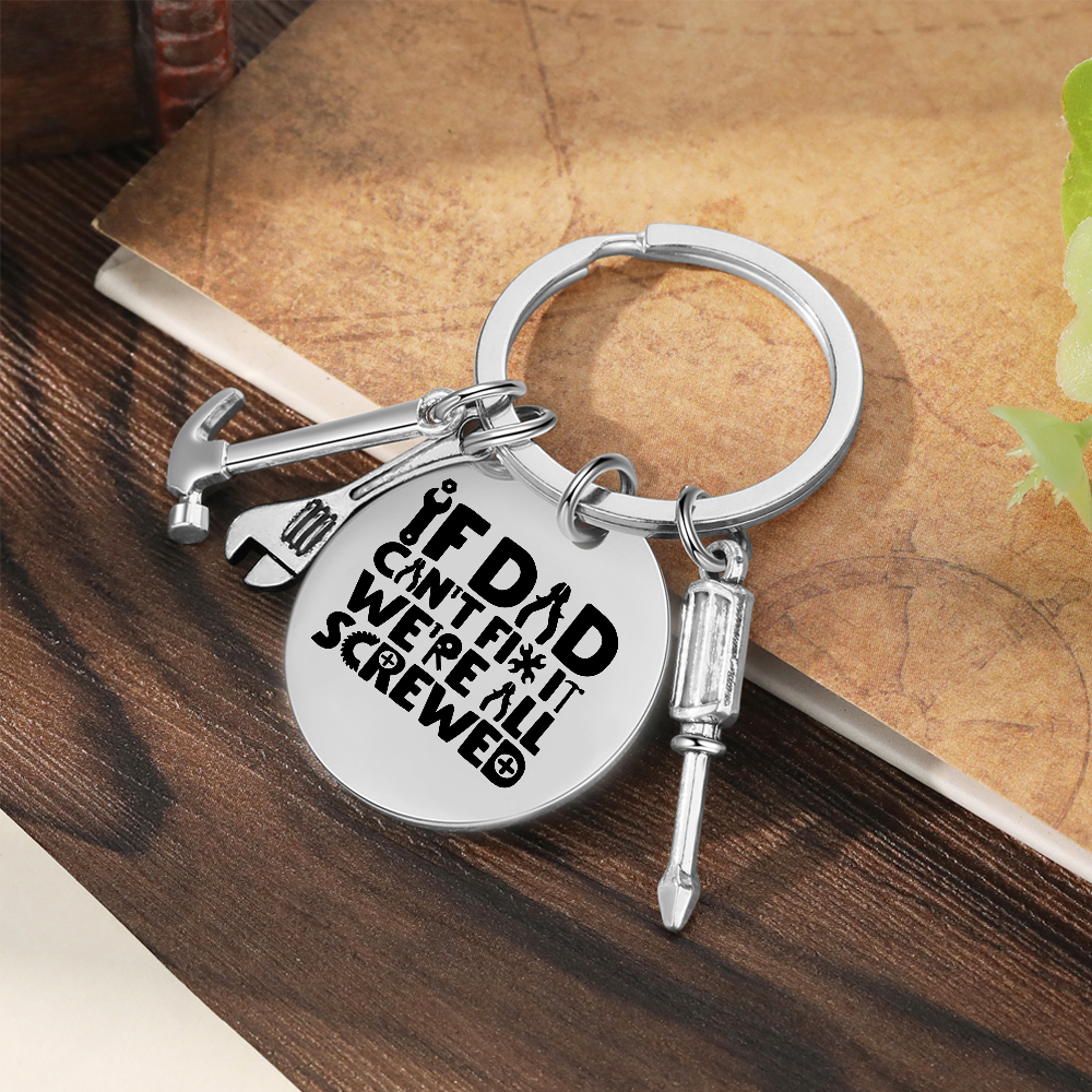 Dad Fix-It Stainless Steel Keyring – Funny Tool Charms, Practical Gift for Dad | Jessemade