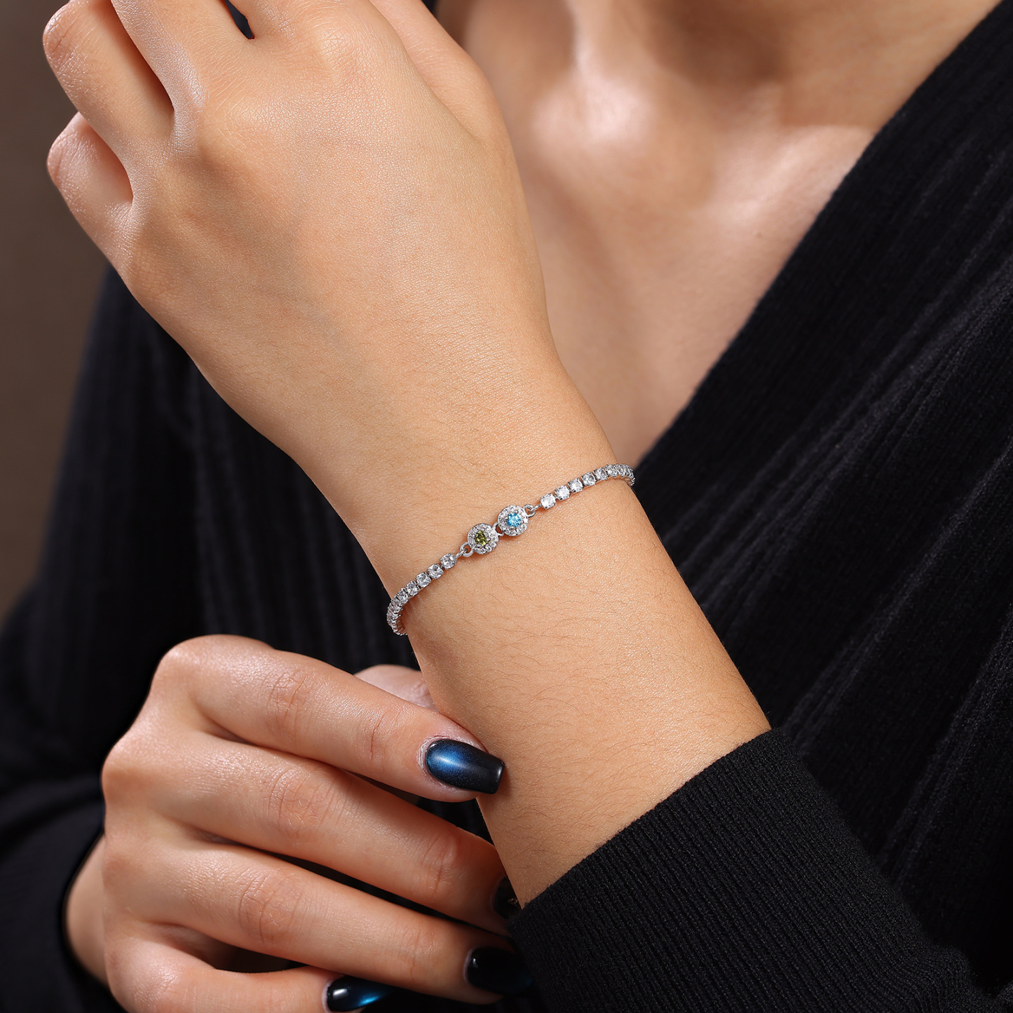 Personalised 2-5 Birthstones Tennis Bracelet