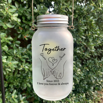 Personalised Mason Jar Light Solar Light Bottle for Couple