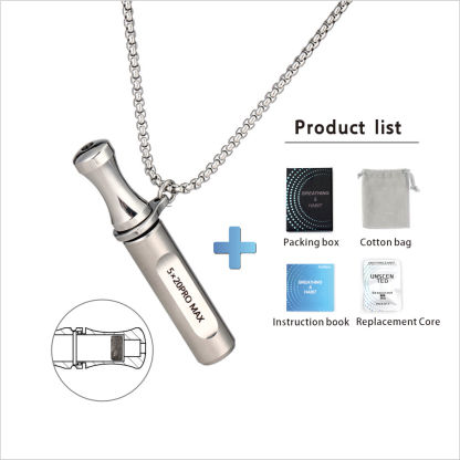 Anxiety Relief Stainless Steel Breathing Necklace