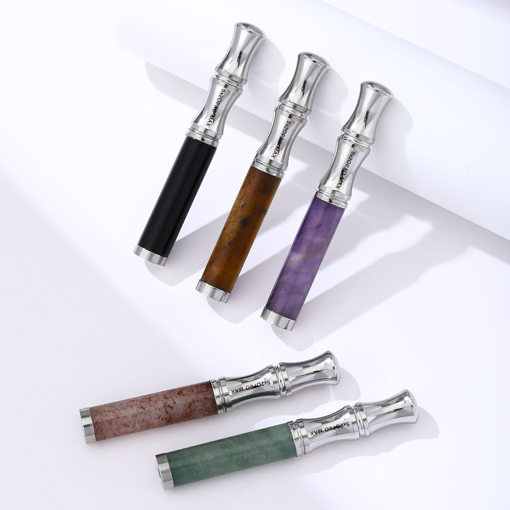 Tiger’s Eye Stone Breathing Necklace, Steel Accents