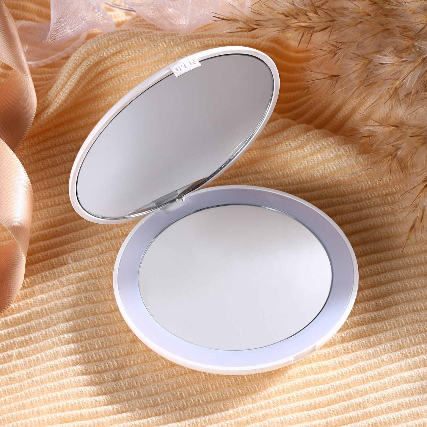 Personalised Birth Flower Pocket Mirror with Led Light Custom Name Compact Mirror Gifts for Her-Jessemade AU