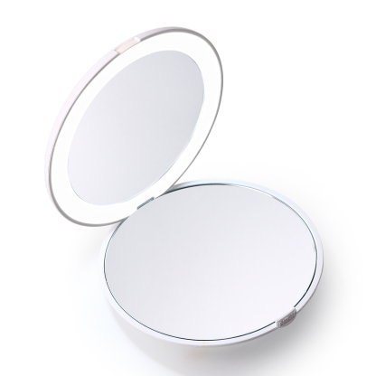 Personalised Birth Flower Pocket Mirror with Led Light Custom Name Compact Mirror Gifts for Her-Jessemade AU