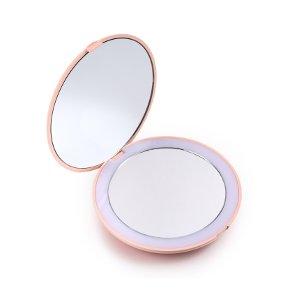 Personalised Birth Flower Pocket Mirror with Led Light Custom Name Compact Mirror Gifts for Her-Jessemade AU