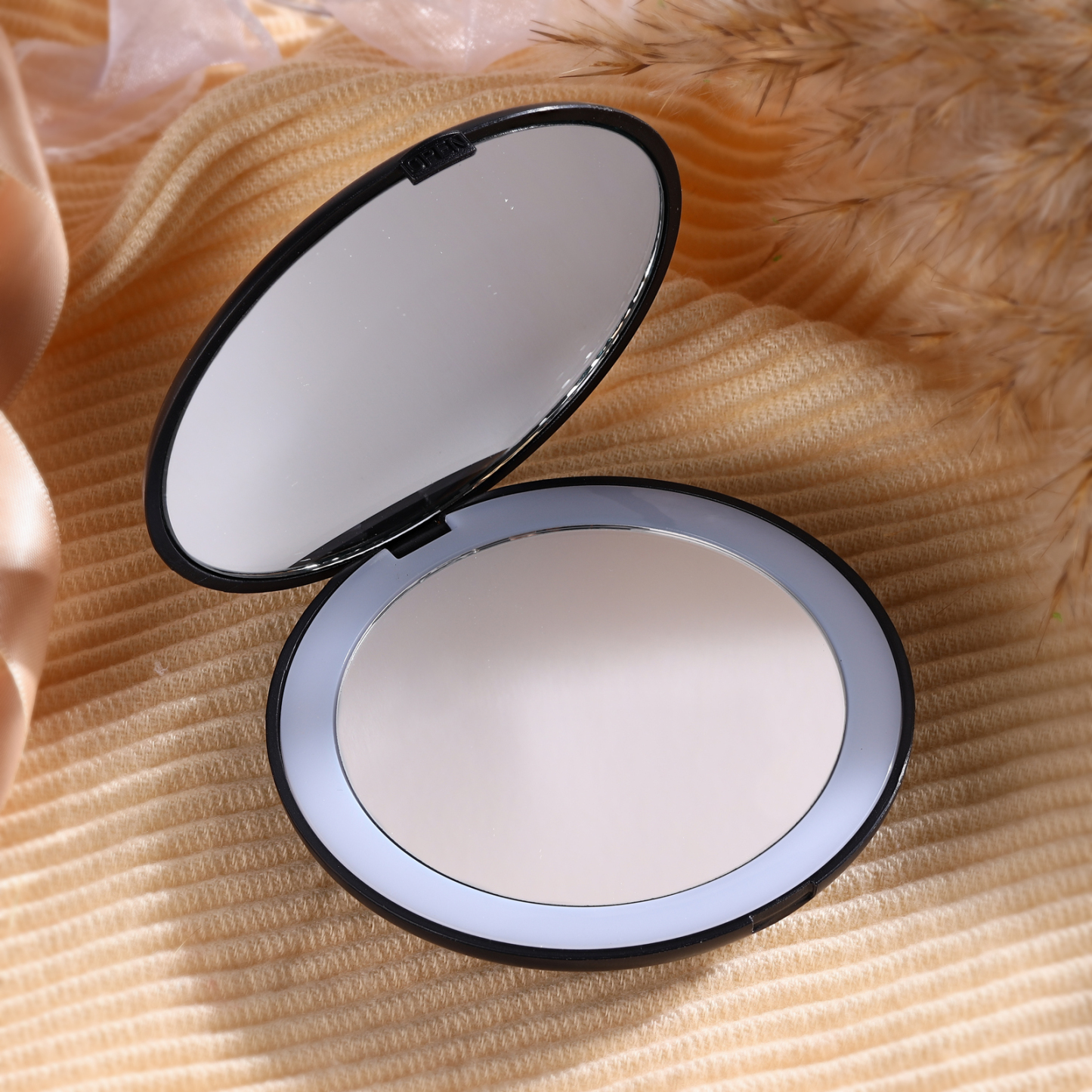 Personalised Birth Flower Pocket Mirror with Led Light Custom Name Compact Mirror Gifts for Her-Jessemade AU