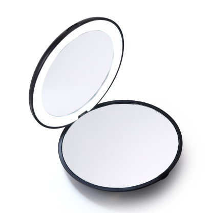 Personalised Birth Flower Pocket Mirror with Led Light Custom Name Compact Mirror Gifts for Her-Jessemade AU