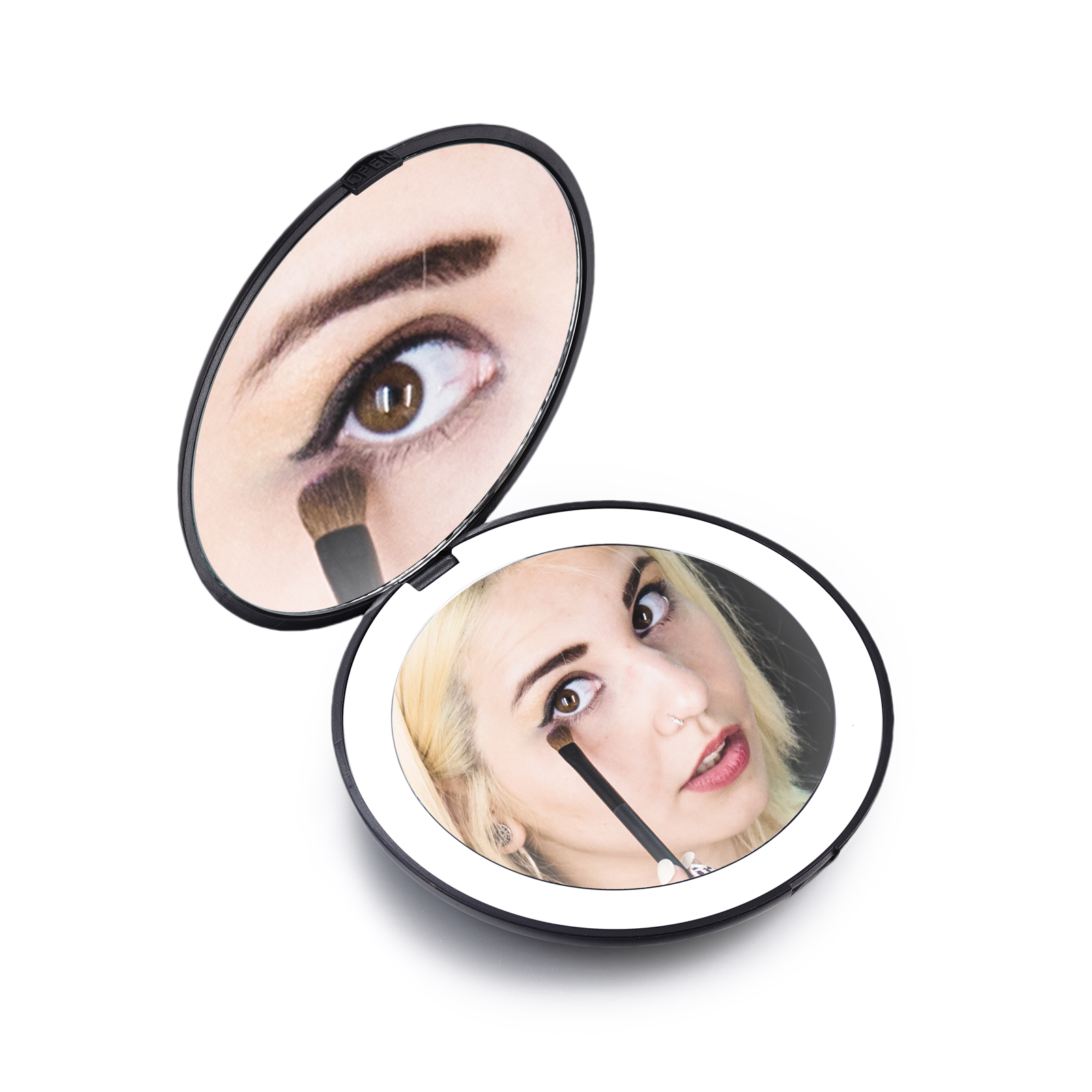 Personalised Birth Flower Pocket Mirror with Led Light Custom Name Compact Mirror Gifts for Her-Jessemade AU