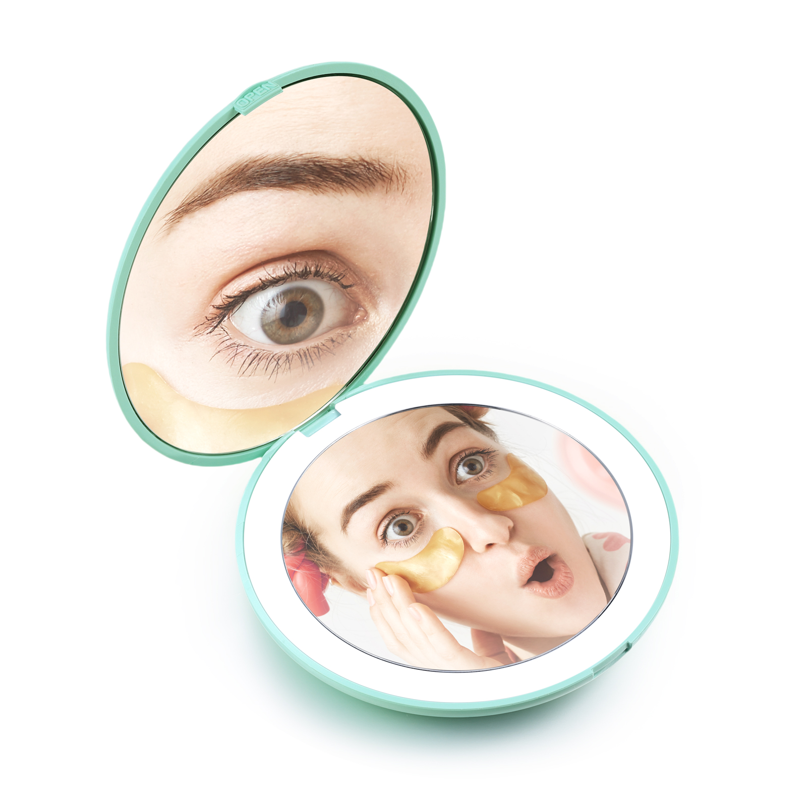 Personalised Birth Flower Pocket Mirror with Led Light Custom Name Compact Mirror Gifts for Her-Jessemade AU