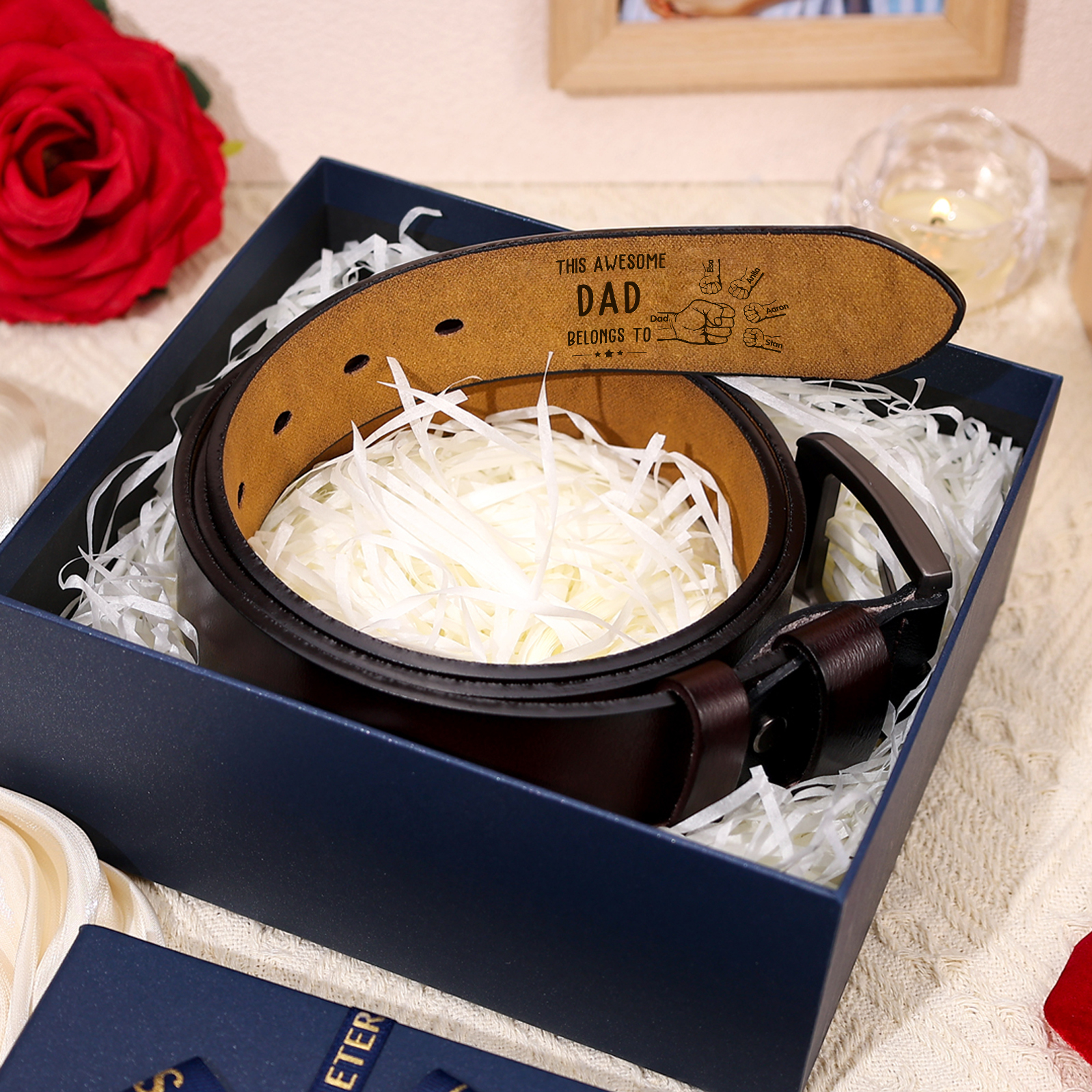 Personalised Leather Belt for Dad – Custom Engraved Gift for Father’s Day, Birthday, Christmas Australia