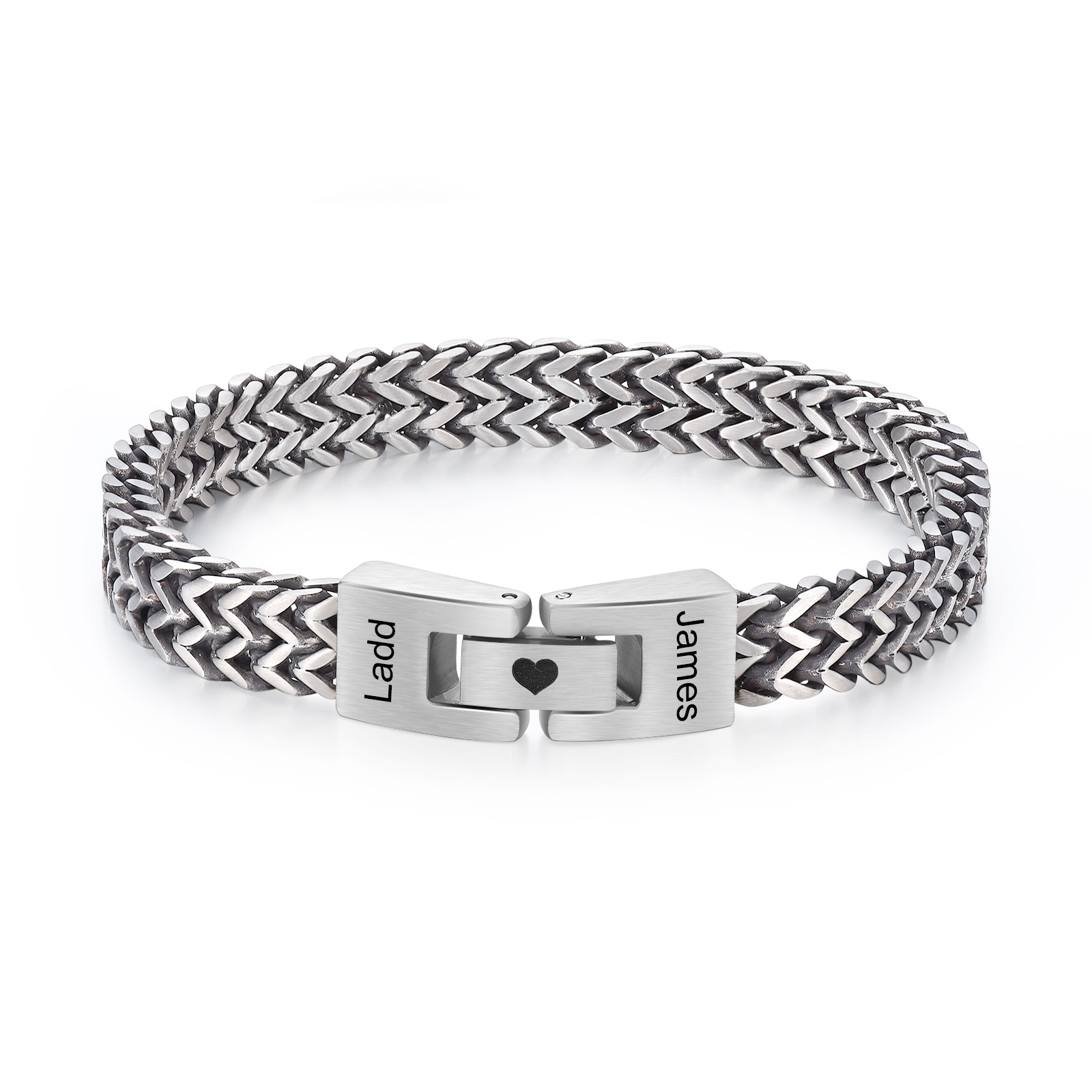 Personalised Men's Stainless Steel Cuban Link Bracelet with Name