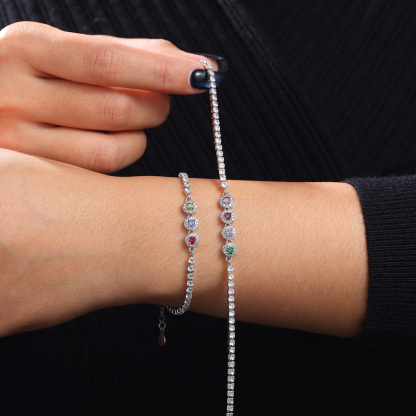 Personalised 2-5 Birthstones Tennis Bracelet