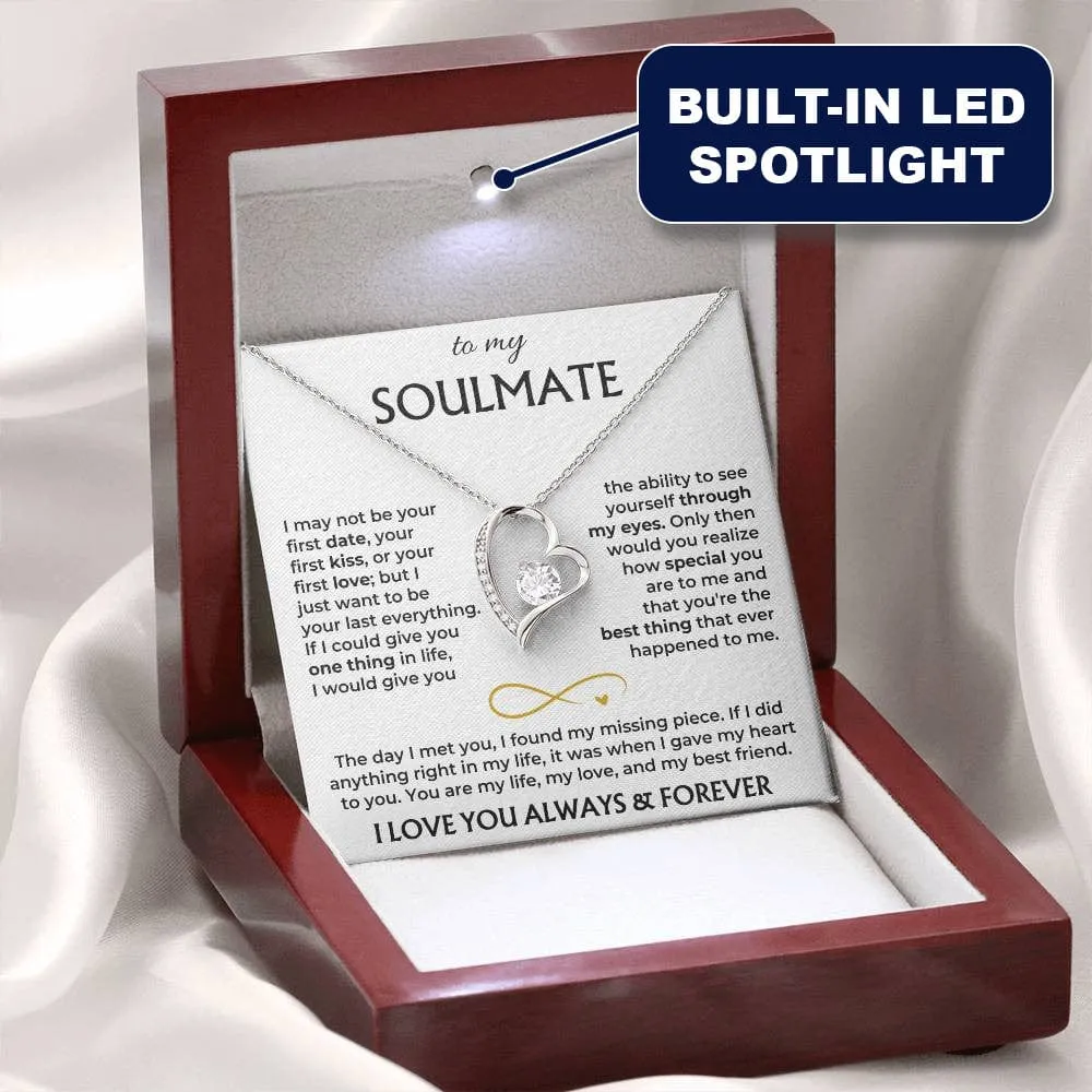 To My Soulmate, Hearth Necklace with Message - Valentine’s Day Gifts for Her | Jessemade