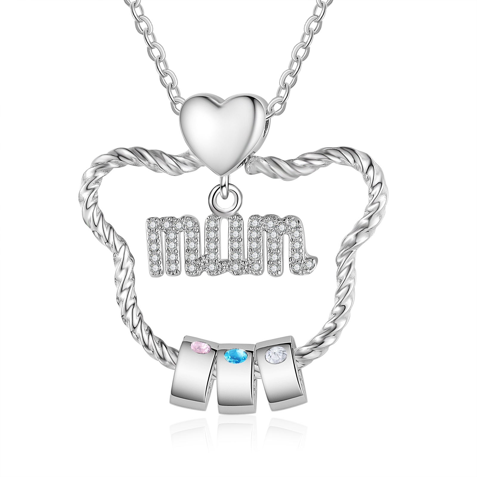 Personalised Mum Pendant Necklace Custom 2-5 Birthstones & 2-5 Names Gift for Mother-Jessemade AU