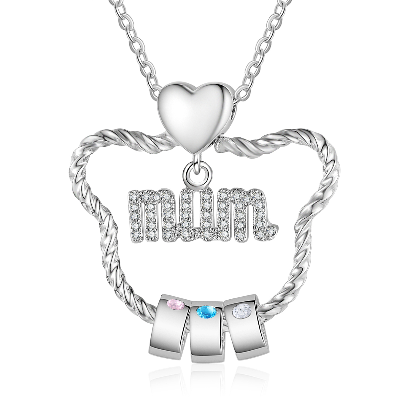 Personalised Mum Pendant Necklace Custom 2-5 Birthstones & 2-5 Names Gift for Mother-Jessemade AU