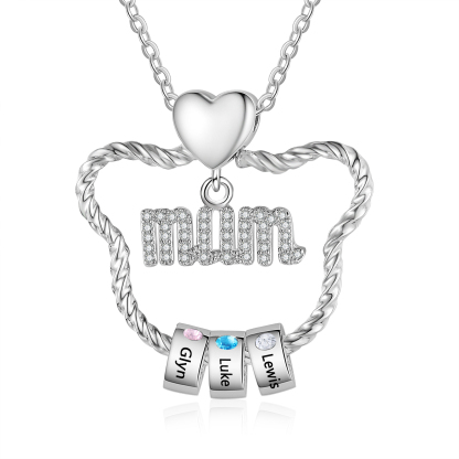 Personalised Mum Pendant Necklace Custom 2-5 Birthstones & 2-5 Names Gift for Mother-Jessemade AU