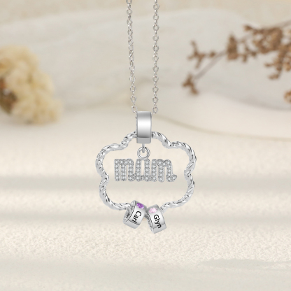 Personalised Mum Pendant Necklace Custom 2-5 Birthstones & 2-5 Names Gifts for Mother-Jessemade AU