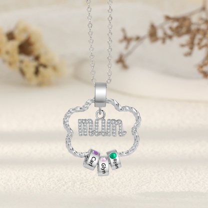 Personalised Mum Pendant Necklace Custom 2-5 Birthstones & 2-5 Names Gifts for Mother-Jessemade AU