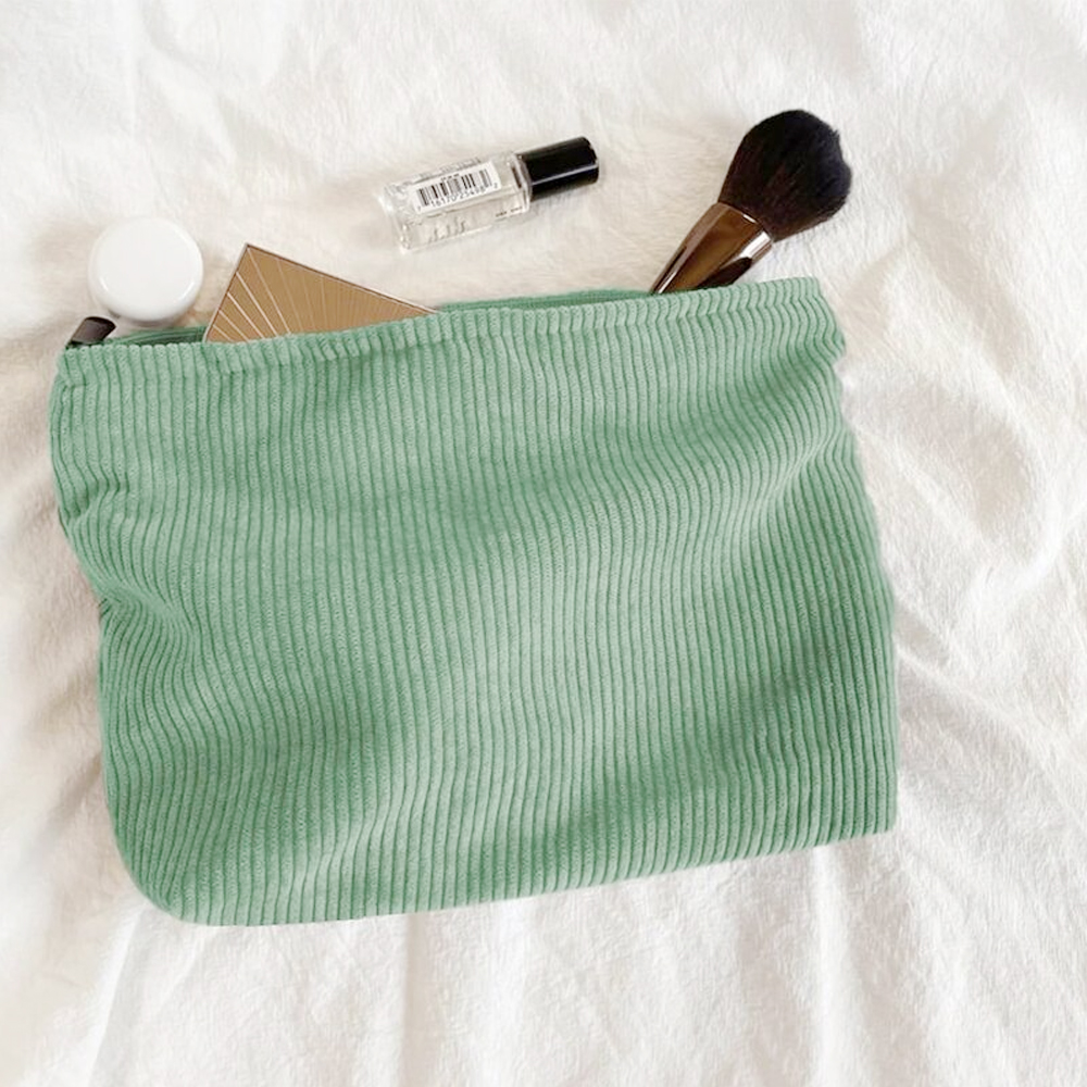 Soft Corduroy Makeup Bag Stylish Cosmetic Pouch Perfect Gift for Her-Jessemade AU