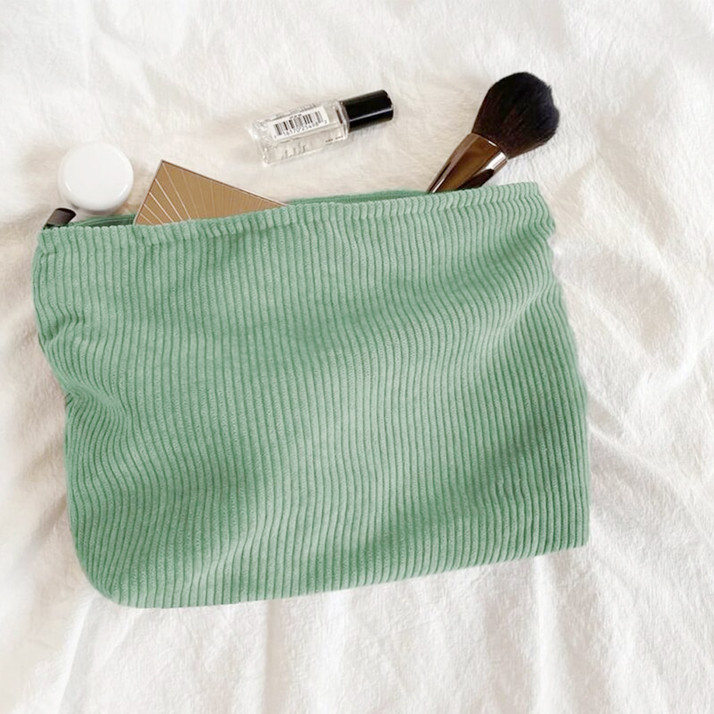 Soft Corduroy Makeup Bag Stylish Cosmetic Pouch Perfect Gift for Her-Jessemade AU