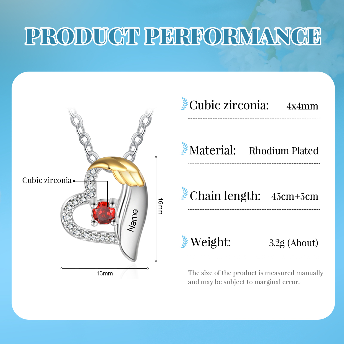 Personalised Heart Pendant Necklace Custom Birthstone & Name Birthday Women Necklace Gift for Her-Jessemade AU