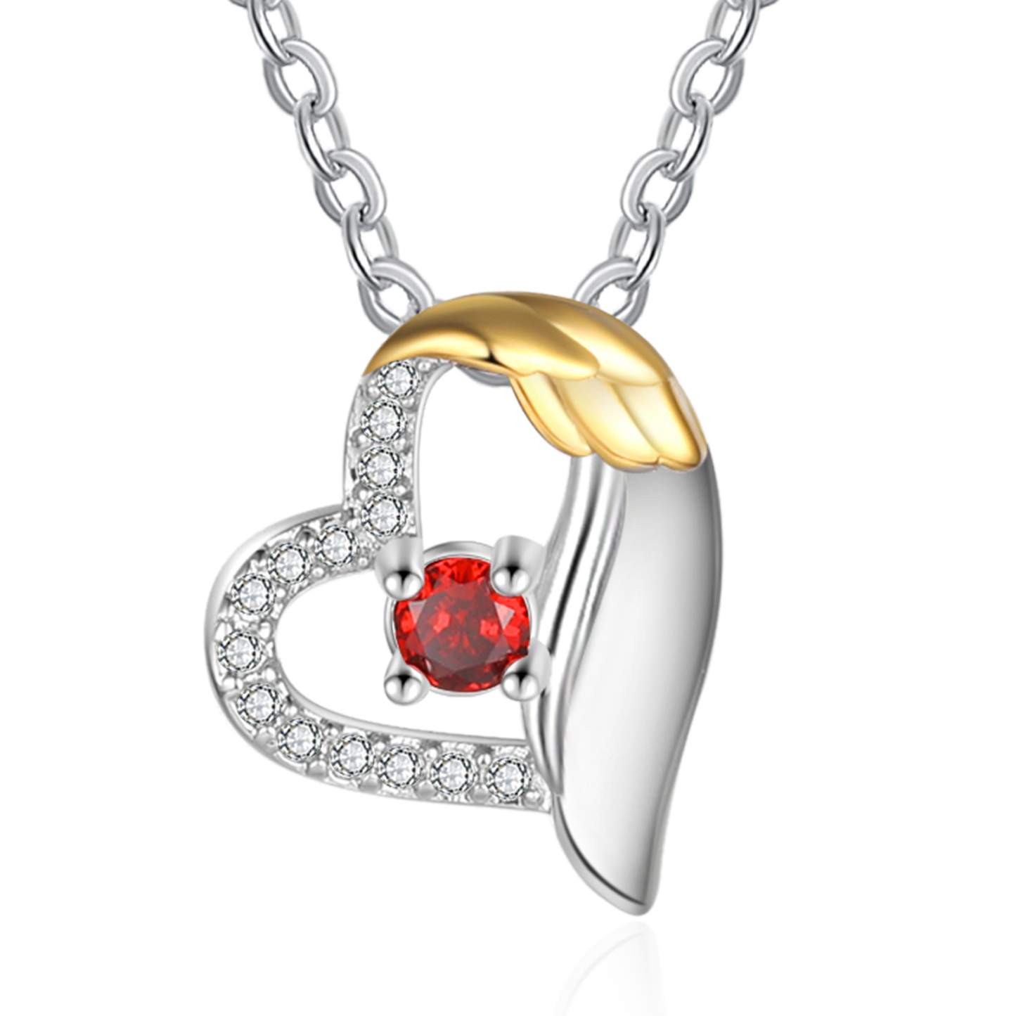 Personalised Heart Pendant Necklace Custom Birthstone & Name Birthday Women Necklace Gift for Her-Jessemade AU