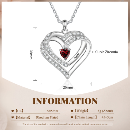 Personalised Interwoven Love Necklace Custom Birthstone & Name Women's Necklace Gift for Her-Jessemade AU