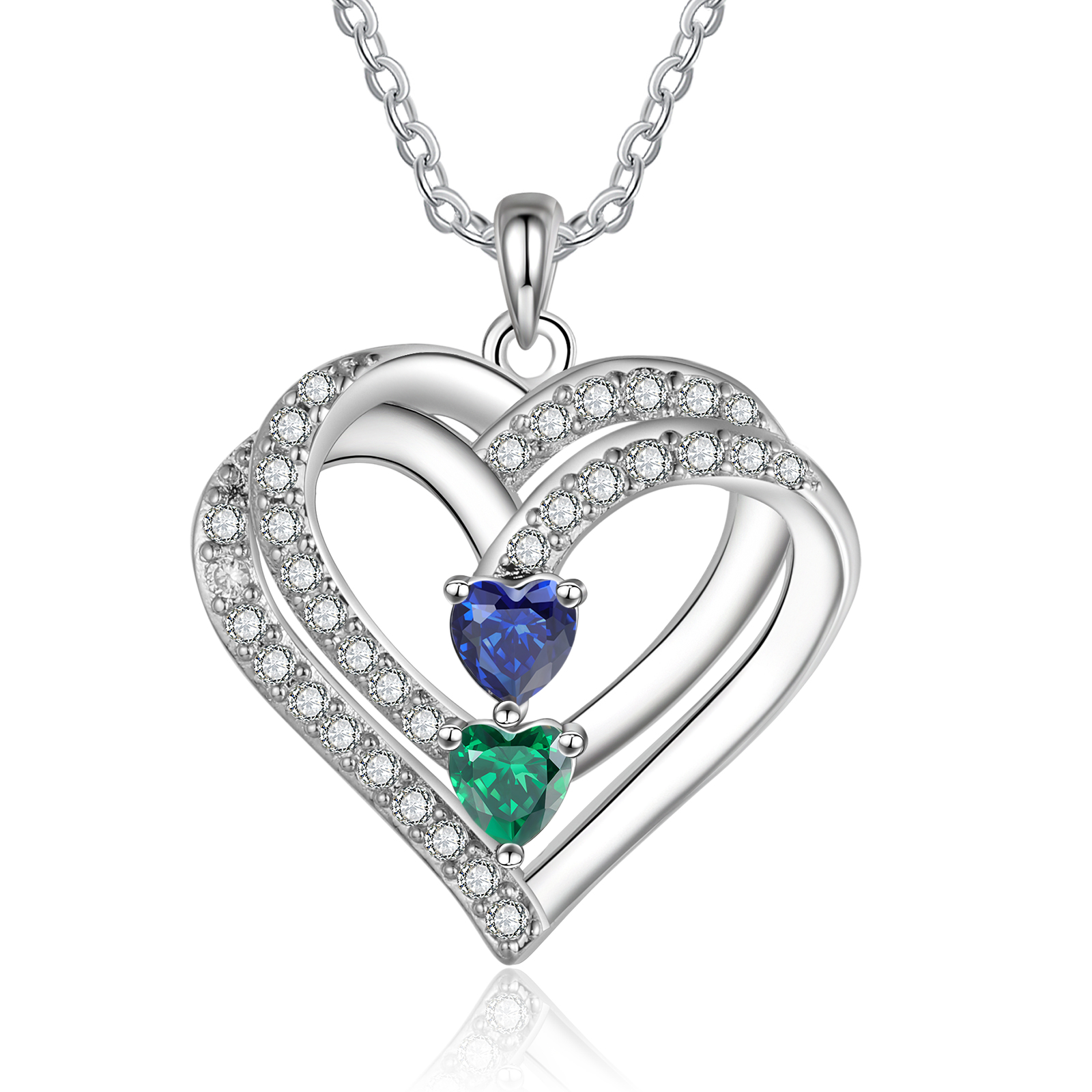 Personalised Interwoven Love Necklace Custom 2 Birthstones & 2 Names Women's Necklace Gift for Her-Jessemade AU