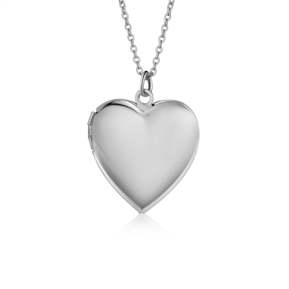 Personalised Heart Locket Pendant Necklace Custom 2 Photos & 1 Birth Flower Gift for Ladies Girls | Jessemade-Jessemade AU