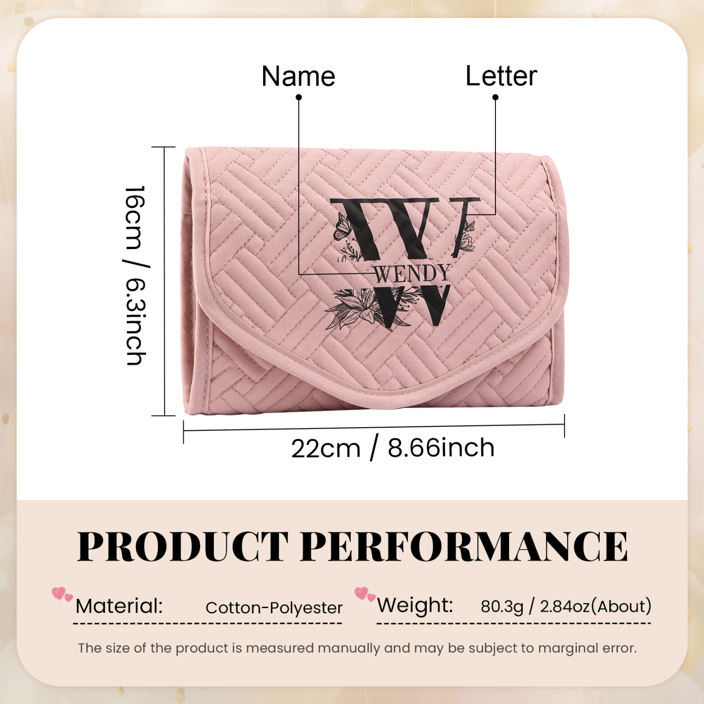 Personalised Name Multi-Functional Storage Jewelry Bag Custom Makeup Bag Jewelry Storage Gifts for Her-Jessemade AU