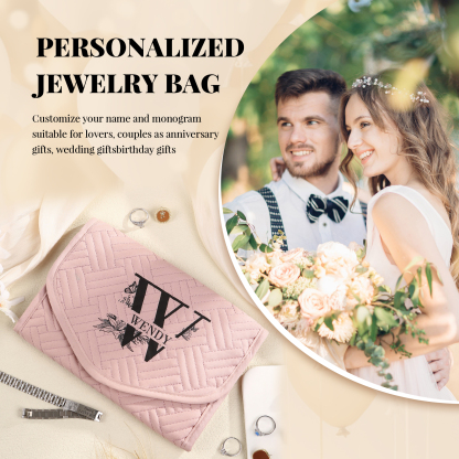 Personalised Name Multi-Functional Storage Jewelry Bag Custom Makeup Bag Jewelry Storage Gifts for Her-Jessemade AU