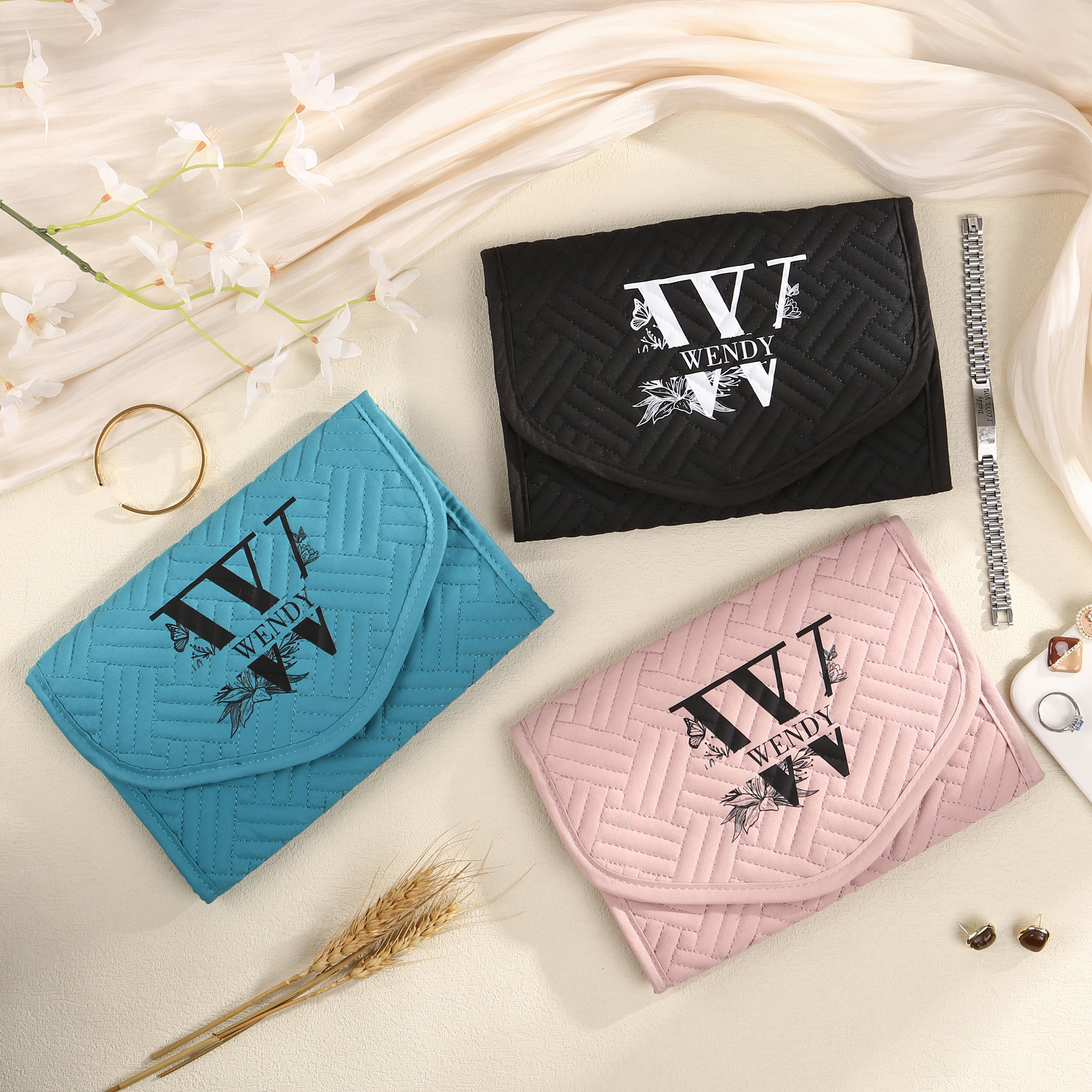 Personalised Name Multi-Functional Storage Jewelry Bag Custom Makeup Bag Jewelry Storage Gifts for Her