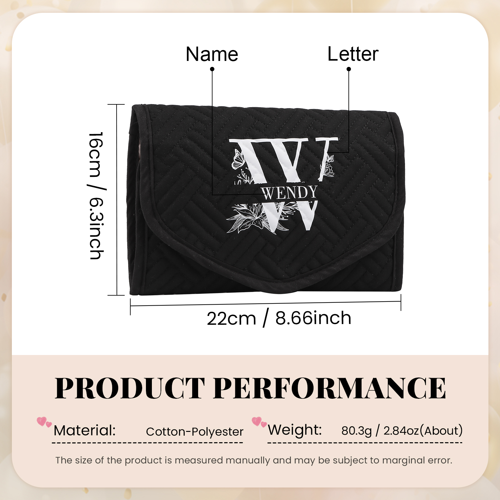 Personalised Name Multi-Functional Storage Jewelry Bag Custom Makeup Bag Jewelry Storage Gifts for Her-Jessemade AU